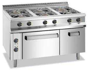 Плита 6 конфорочная 900 сер. Apach Aprg-129Fe – купить в Челябинске по цене завода