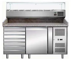 Купить стол для пиццы koreco spz1610tn (+5/+10) гранит.столеш.1дв, 7ящ. в Челябинске – цена завода, доставка до двери | RuOborudovanie.ru
