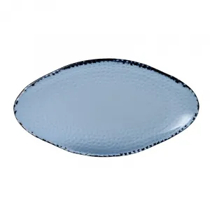 Блюдо овальное "ВОЛНА" 30Х16,2СМ, без борта, стекло, Isla Glass, цвет Ocean Blue Glbltbo11 – купить по цене завода