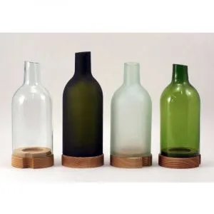 ПОДСВЕЧНИК D8См H18,5См, плафон глянцевый, стекло/ясень, серия Re (Recycle), цвет бутылочный Re-Ch- – купить в Челябинске по цене завода