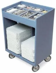 Купить тележка cambro для подносов/стол приборов син-сер tc1418 401 в Челябинске – цена завода, доставка до двери | RuOborudovanie.ru