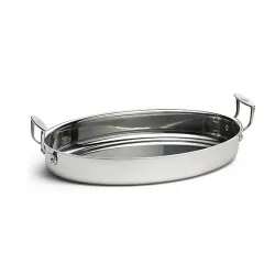 Купить лоток для жарки "tri-ply" 30,5х23см h6,5см 4,5л, овальный, с ручками, нерж.сталь cw2042 – цена от завода, доставка до двери | RuOborudovanie.ru