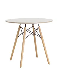 Купить стол обеденный eames d-800 мм, 4 ножки бежевый обеденный нераздвижной в Челябинске – цена завода, доставка до двери | RuOborudovanie.ru