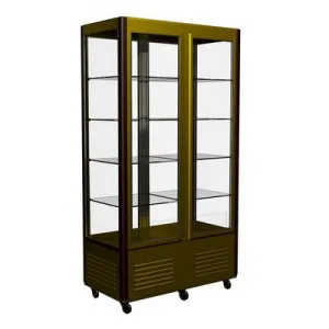 Витрина кондитерская Полюс D4 VM 800-1 (0109-0102 коричн-золот) холодильный (R800C Сarboma Люкс) 2 дв,решетки – купить по цене завода