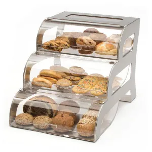 Этажерка Bakery 3-х ярусная, для выпечки, 59,1х38,8см H39,4см, акрил/нерж.сталь Bk010 – купить в Челябинске по цене завода