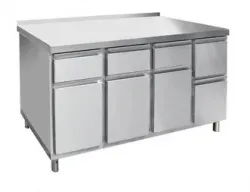 Купить стол для кофемашины abat скм-7-2, арт.21000801143 с бортом, с ящиками 3 выдв+3 откидных в Челябинске – цена завода, доставка до двери | RuOborudovanie.ru