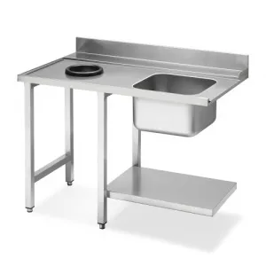 Стол для ПММ Smeg WT5120 для купольных ПММ с мойкой и отверстием для слива, соединение слева – купить в Челябинске по цене завода