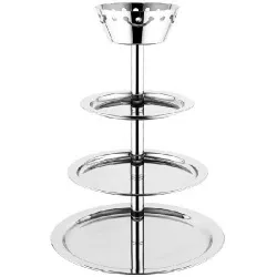 Купить этажерка для фруктов 3-х ярусная с корзиной, d50-40-30-25см h73см, нерж.сталь 50951549 – цена от завода, доставка до двери | RuOborudovanie.ru