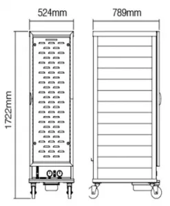 Витрина тепловая Kocateq RTR 420L напольная, передвижная, 12 направляющих под лист 60х40см – купить в Челябинске по цене завода