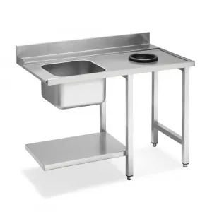 Стол для ПММ Smeg WT512 для купольных ПММ с мойкой и отверстием для слива соединение справа – купить в Челябинске по цене завода