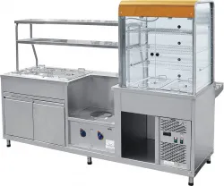 Купить прилавок-витрина abat пвхм-70кму арт.21000011575 мини холодильный +мармит, краш. витр.справа 2275мм в Челябинске – цена завода, доставка до двери | RuOborudovanie.ru