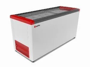 Ларь морозильный Frostor FG600C красный со стеклянной крышкой – купить по цене завода