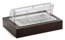 Купить поднос для пакетированного джема/масла, с крышкой roll-top, с хладогеном, на дерев. основании венге – цена от завода, доставка до двери | RuOborudovanie.ru