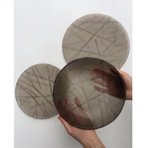 Тарелка мелкая D29См, без борта, стекло, серия Wood, цвет коричневый Wd-P-L-Br – купить по цене завода