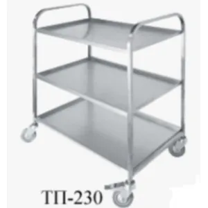 Тележка Техно-ТТ ТП-230 сервировочная вся нерж. 3полки 800х500х930мм – купить в Челябинске по цене завода