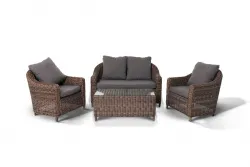 Купить лаунж-зона садовая 4sis кон панна (коричневый) арт.kps2c2t-4-set brown из искус.ротанга алюм.каркас в Челябинске – цена завода, доставка до двери | RuOborudovanie.ru