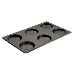 Купить противень paderno 41755-11, 53х32,5см, gn 1/1 6 порций по d12,5см, алюм. с антиприг.покрытием в Челябинске – цена завода, доставка до двери | RuOborudovanie.ru