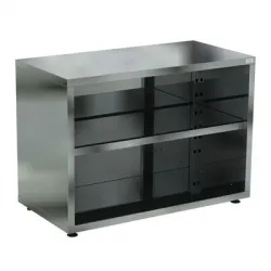 Купить стол-тумба сто-150/70 открытая (столешница - нерж, каркас сварной нерж, полка) в Челябинске – цена завода, доставка до двери | RuOborudovanie.ru