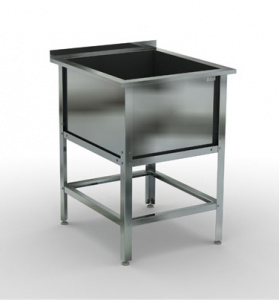 Ванна моечная Кобор ВМСБ16360, 63х60х87см с 1 сварным гнездом и каркасом из оцинк.стали
