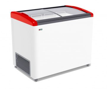 Ларь морозильный Frostor Gellar FG350E гнутое стекло красный