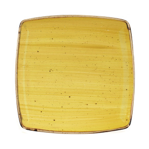 Тарелка мелкая квадратная 26,8СМ, без борта, Stonecast, цвет Mustard Seed Yellow Smssds101