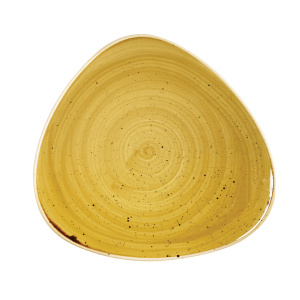 Тарелка мелкая треугольная 31,1СМ, без борта, Stonecast, цвет Mustard Seed Yellow Smsstr121