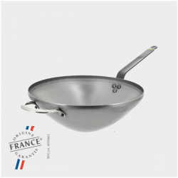 Купить сковорода "wok" d 40см h10,4см, с дополнительной ручкой, белая сталь "mineral b element" 5618.40 – цена от завода, доставка до двери | RuOborudovanie.ru