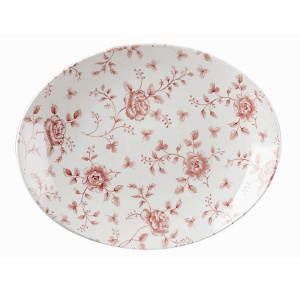 Блюдо овальное 31,7Х25,5СМ, без борта, Vintage Prints, цвет Cranberry Rose Chintz Rccop121