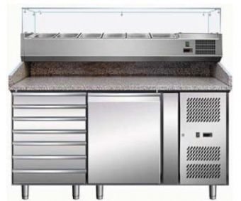 Стол для пиццы Koreco SPZ1610TN (+5/+10) гранит.столеш.1дв, 7ящ. – купить в Челябинске по цене завода