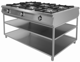 Плита газовая Grill Master Ф6П2Г/1000 ГАЗ (50060) на подставке 6конф. 54кВт, подход с 2-х сторон – купить в Челябинске по цене завода