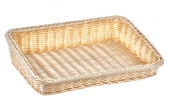 Корзинка пластиковая со скошенным бортом 380х260 мм бежевая [Beige 5450] – купить в Челябинске по цене завода