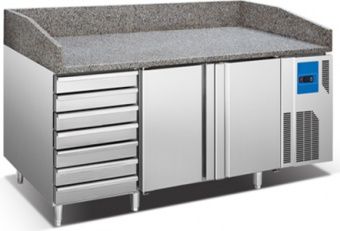 Стол для пиццы Koreco SPZ 2610 WN (+0/+12) гранит.столеш, 2 дв, 7ящ. – купить в Челябинске по цене завода