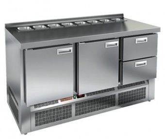 Стол для салатов Hicold SLE2-112gn (1/6) О без крышки (+2+10) остров, 1485х700х850, ниж.агрегат – купить по цене завода