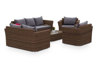 Лаунж-зона 4sis Капучино Дабл (коричневый) арт.KDS3S2CT-5-SET brown из искус.ротанга – купить в Челябинске по цене завода