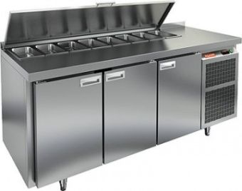 Стол для салатов Hicold SL1-111GN (1/3) З (+2+10), 3 двери, нерж.зад.стенка 1835х700х850мм – купить по цене завода