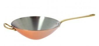 Сковорода медная "Wok" D32См H9См "Vip", ручка латунная 6432.32 – купить по цене завода